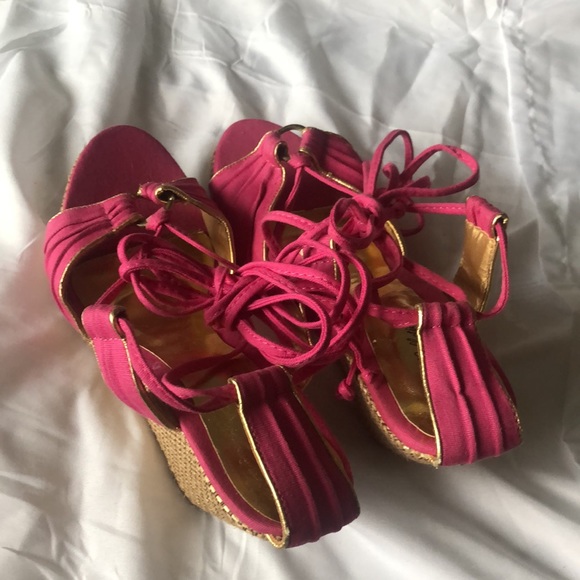 Pink wedge espadrilles - Picture 3 of 4